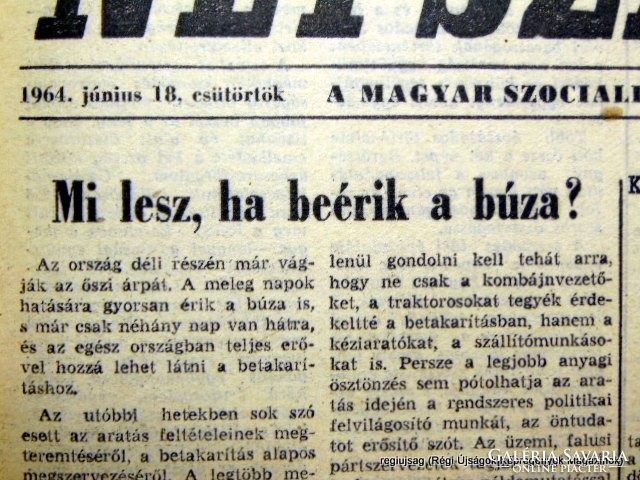 1964 június 18  /  Népszabadság  /  Eredeti ÚJSÁG! SZÜLETÉSNAPRA! Szs.:  15276
