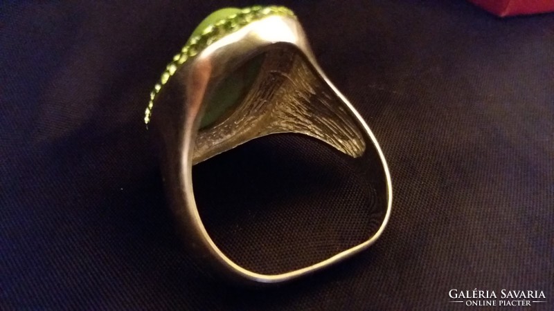 Brutális ezüst gyűrű Acháttal  64-es méret