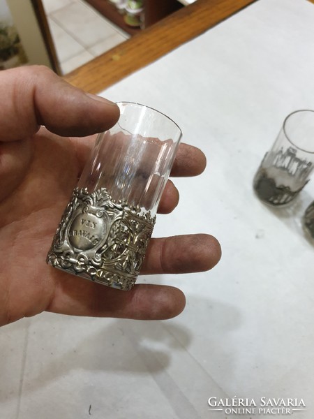 3db régi üveg pohár 