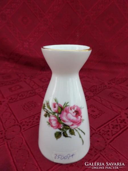 Hollóház porcelain vase, rose pattern, height 10 cm. He has!