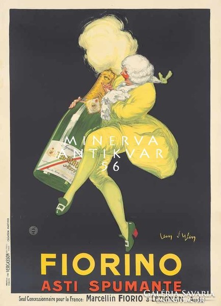 Fiorino pezsgő szeszesital reklám hirdetés francia nemes úr parókában  Vintage/antik plakát reprint