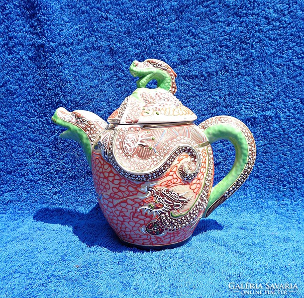 Hand painted Japanese dragon motif teapot