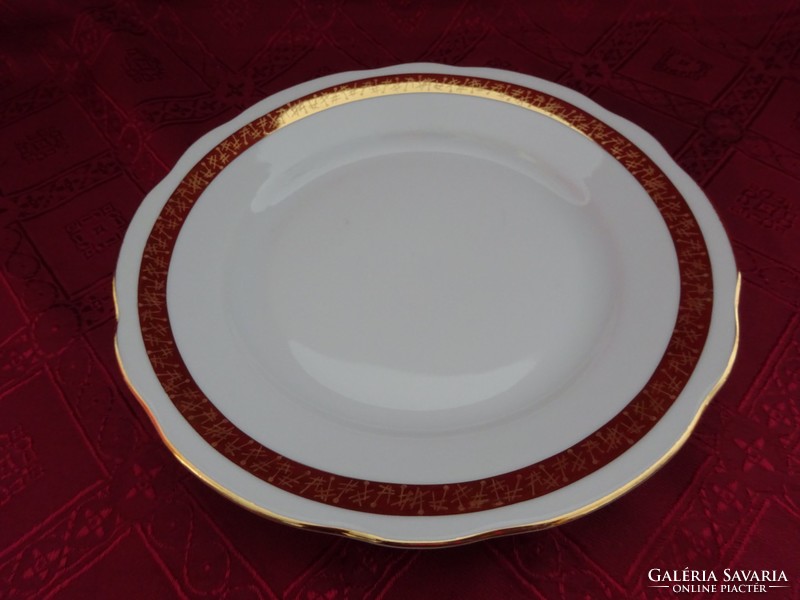 Mz Czechoslovakian porcelain gold-edged flat plate. He has!