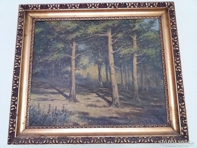 Kemenes Ernő fenyőerdő festmény