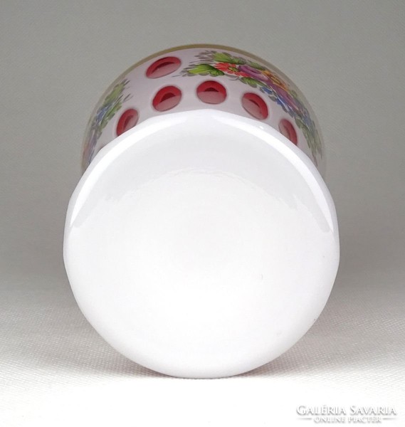 1A987 Régi rózsaszín cseh üveg Biedermeier pohár 13.5 cm