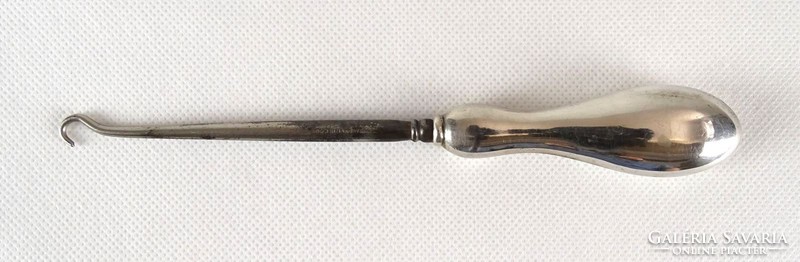 1A937 Antik ezüstözött angol cipőgomboló eszköz
