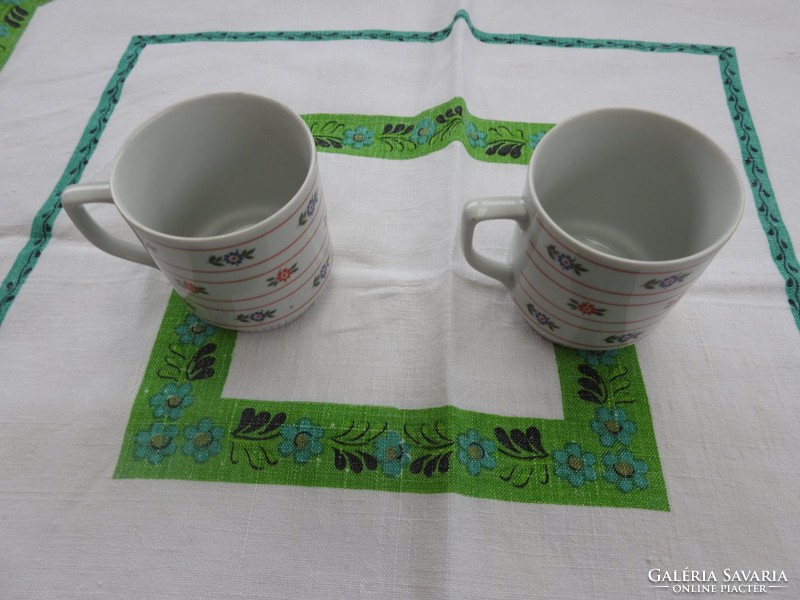 Pair of old Czech Bohemian cocoa mugs