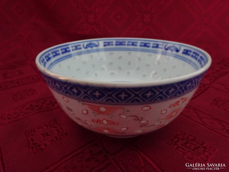 Kínai porcelán rizses tálka . Felső átmérő 11,5 cm.  Vanneki!