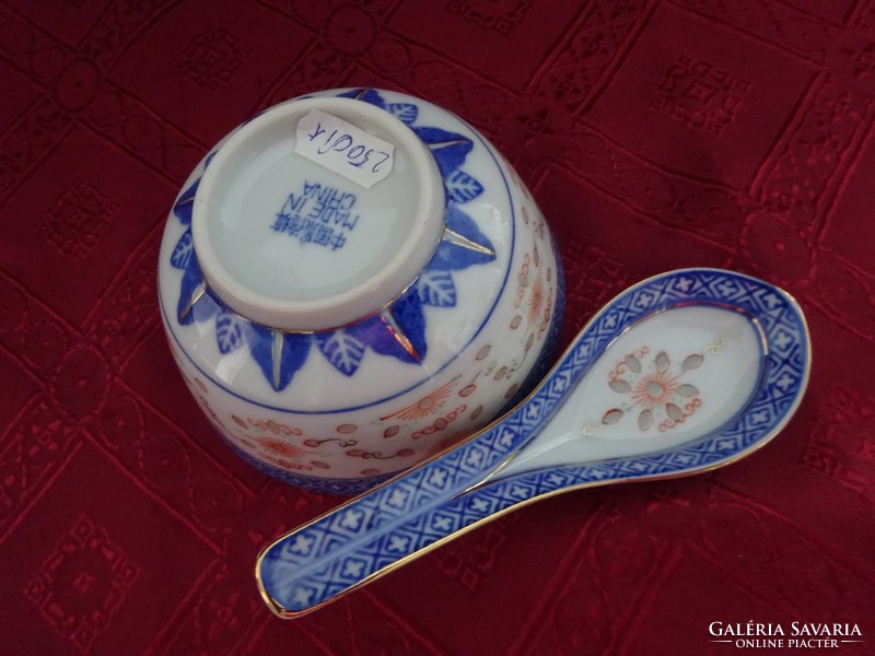 Kínai porcelán rizses tálka . Felső átmérő 11,5 cm.  Vanneki!