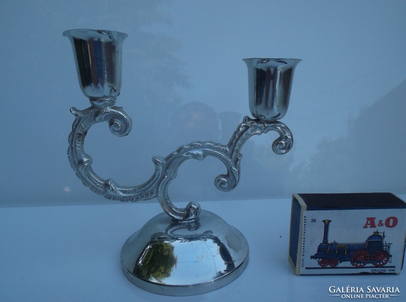 Candle holder - silver-plated - nszk - 12 x 11 cm - flawless - like new