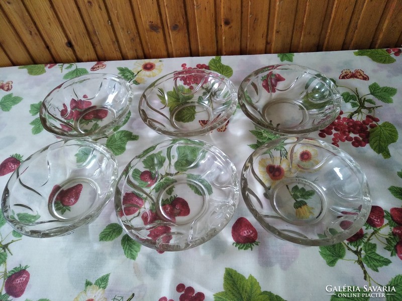 Retro thick-walled glass compote bowls