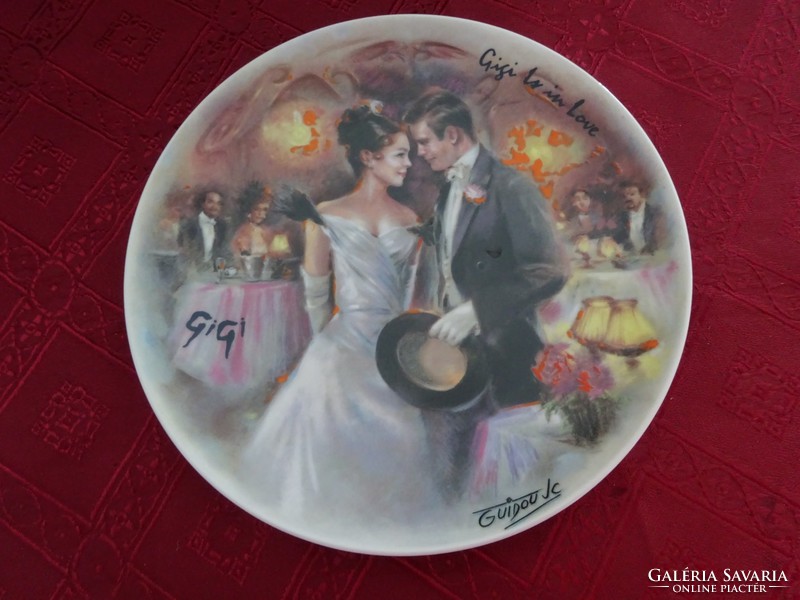 English porcelain decorative plate, marked la 972. Gigi filmmusical detail. He has!