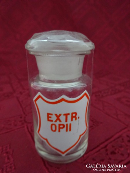 Gyógyszseres üveg + Extr. OPII - üveg magassága 7,5 cm. Vanneki!