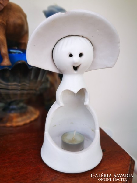 Ceramic candle holder lady