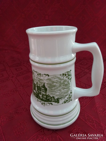 Great Plain porcelain beer mug with Szeged inscription and view, height 17 cm. He has!
