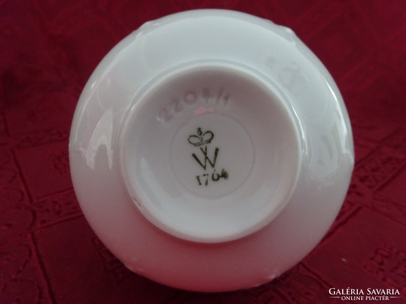 W minőségi német porcelán váza, 2204/1 jelzéssel, bordó virággal. Vanneki!