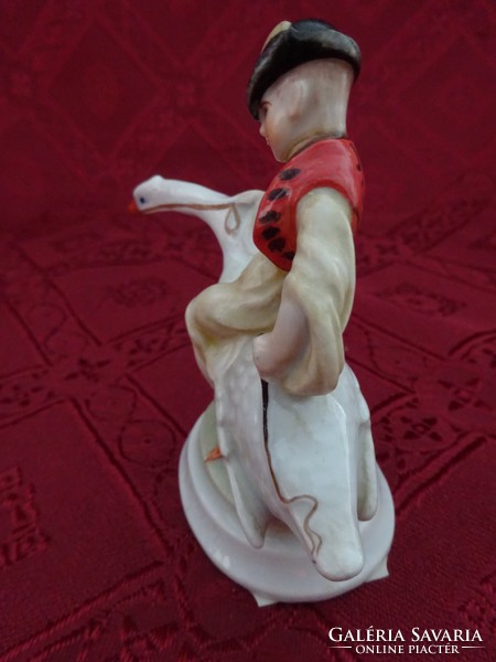 Herend porcelain figural statue, goose matyi, height 8 cm. He has!