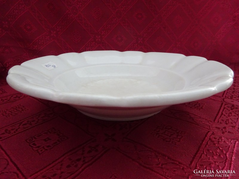 Zsolnay porcelain deep plate, antique, white, thick, heavy. Jokai.
