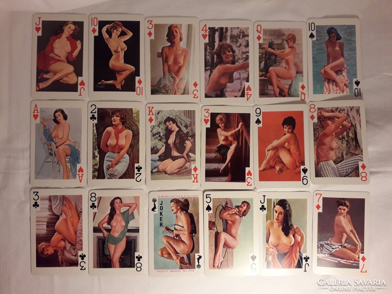 Vintage - gaiety - pin up nude card pack of 54 cards from the 1960s