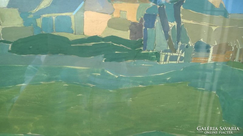 Kovács s. / 1960. Green street painting of aqu., P., Jjl