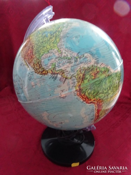 Illuminated globe. It has a diameter of 30 cm and a total height of 45 cm. He has!