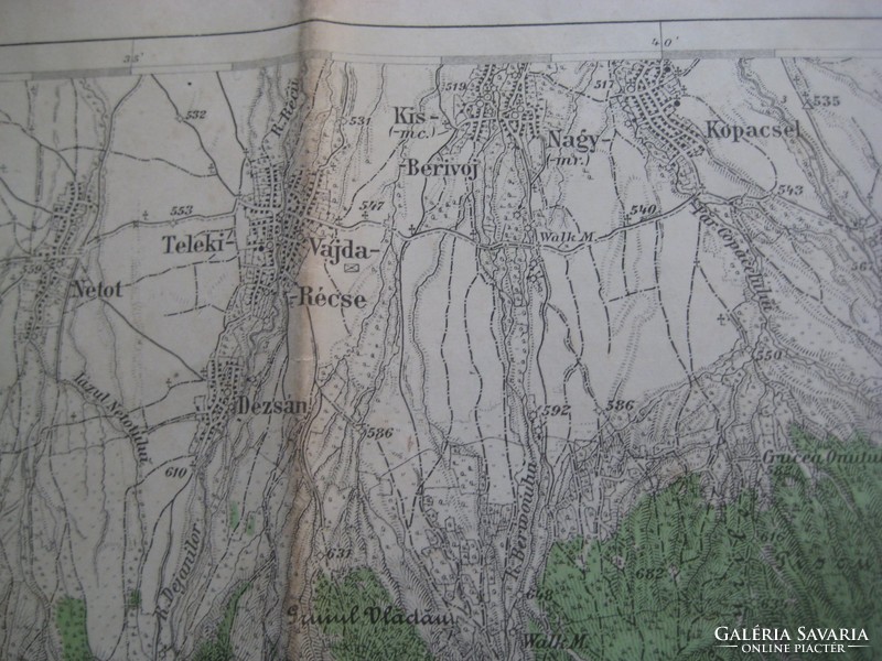 Katonai térkép ,1916   a monarchia idejéből  LISZA és ZERNEST ,   58 x 43 cm