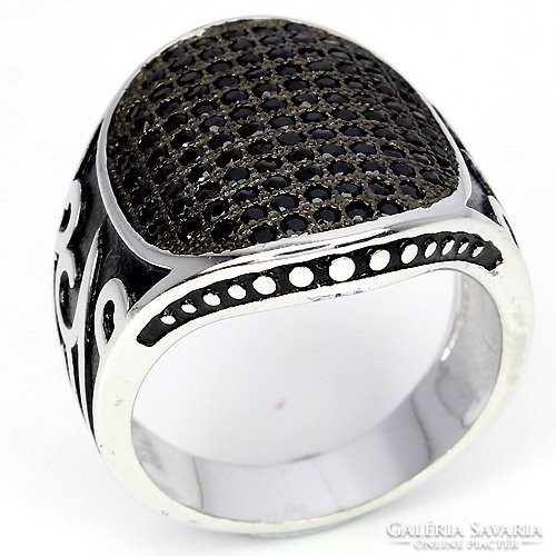 57 And black zirconia 925 silver ring