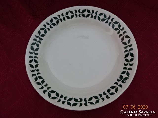 Granite Hungarian porcelain green patterned deep plate. He has!