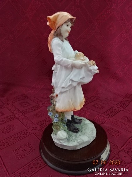 English porcelain figural statue of little girl with dogs. Leonardo collection. He has!
