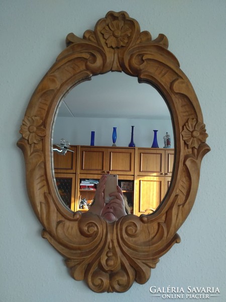 A wonderful carved large wooden mirror