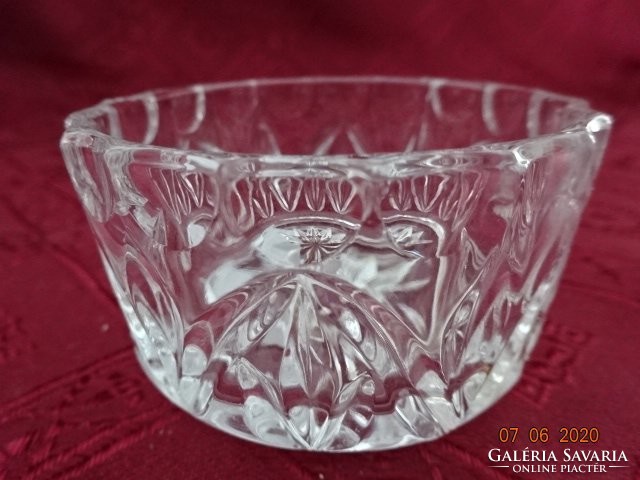 Crystal glass mini table centerpiece, diameter 7, height 4.5 cm. He has!