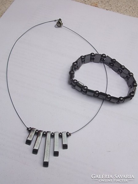 Hematite set for any occasion-2 pcs-necklace-, necklace, hematite bracelet-