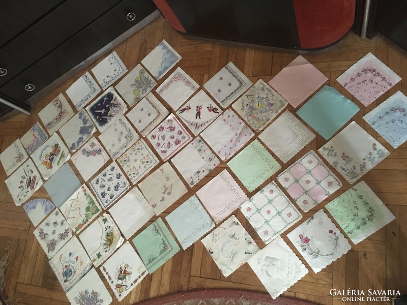 Very special 60 year old 93 piece napkin collection