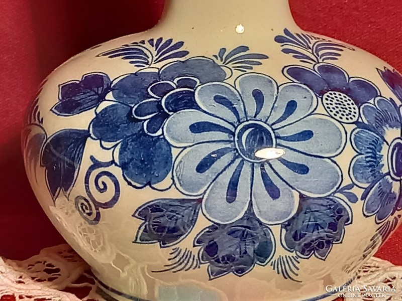 151 Kézzel festett szignózott original Delft RAAM porcelán váza 17 cm 