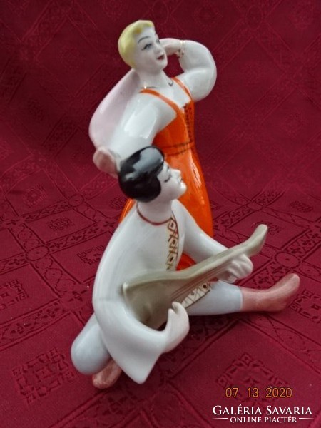 Orosz porcelán figura, néptáncos páros, magassága 16 cm. Vanneki!