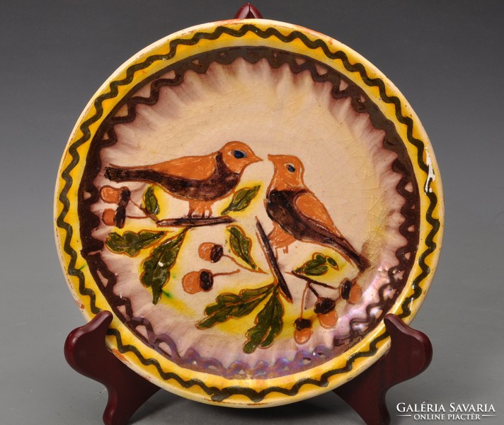T.F. Bird wall plate with Ják sign (Ferenc tóth), marked, flawless.