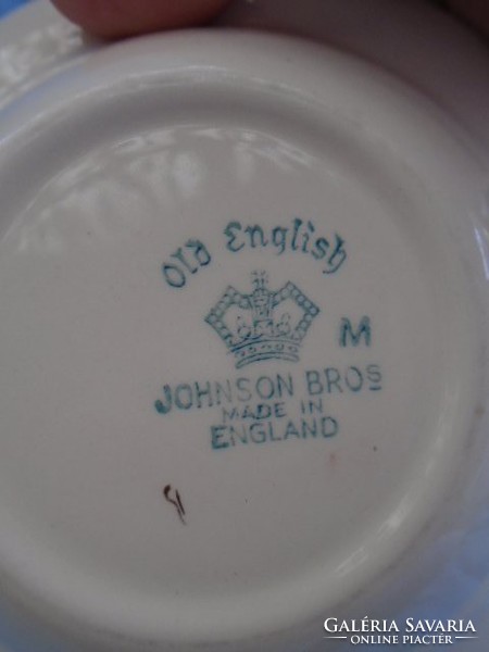 Antik old Englis JONSON BROS  MÁRKÁJÚ majolika kompótos készlet, mély tányérok, századfordulós