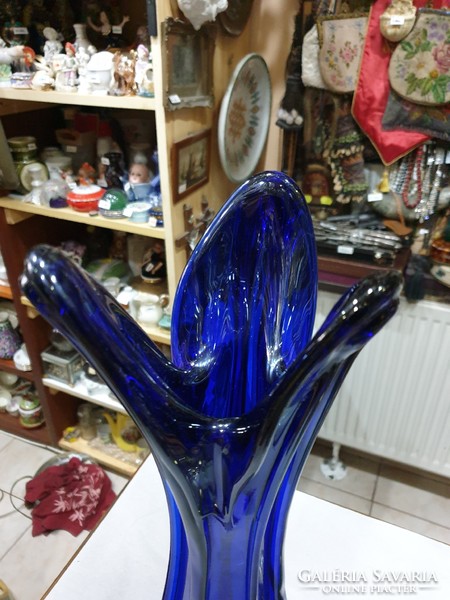 Régi kék üveg váza 