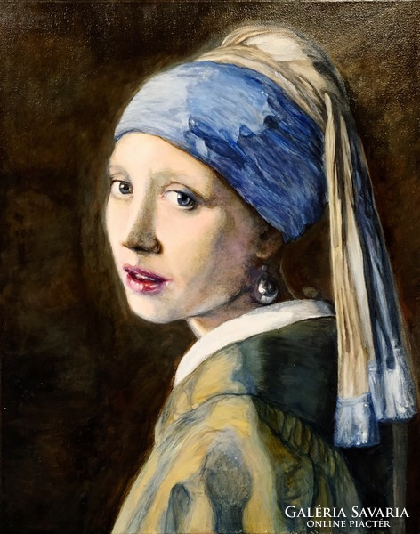 Johannes Vermeer: Lány gyöngy fülbevalóval (festménymásolat)