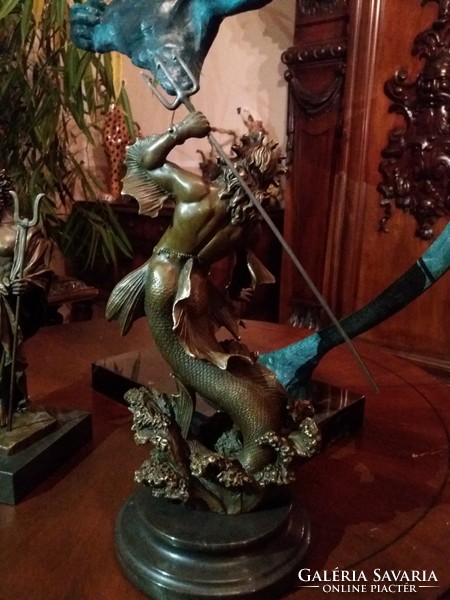 Neptune mythological bronze statue