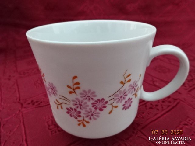 Alföldi porcelain coffee cup with pink/brown pattern. He has!