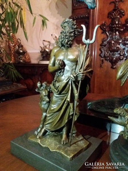 Hades mythological bronze statue
