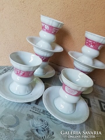 German porcelain 6-person ice cream and dessert goblet set