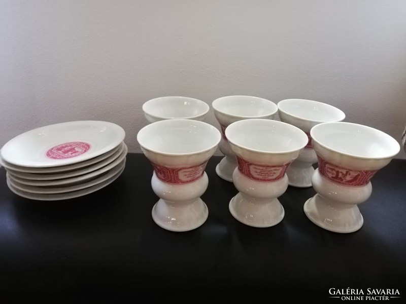 German porcelain 6-person ice cream and dessert goblet set