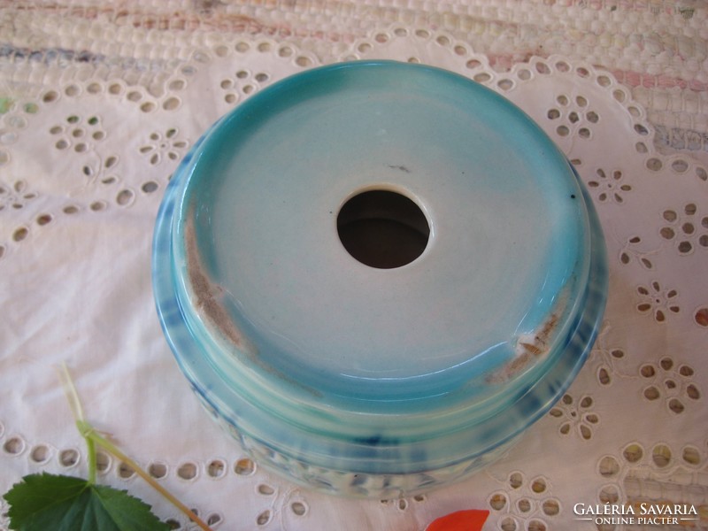 Zsolnay kék retró tálka  gyertyatartó  , 12,5 cm
