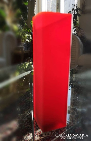 Modern, lichen, red, glassware vase, handmade 18 x 5 cm