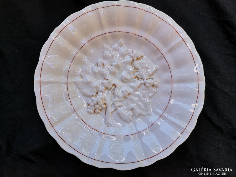Antik, Carl Tielsch, biedermeier szőlős porcelán tányér