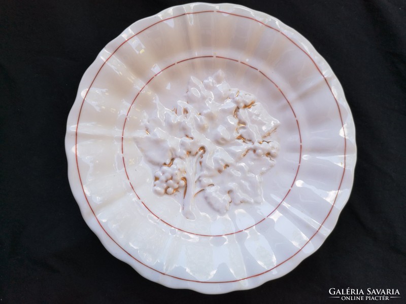Antik, Carl Tielsch, biedermeier szőlős porcelán tányér
