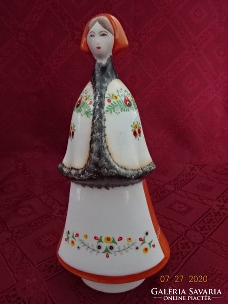 Aquincum porcelain figural sculpture. Girl in matyó outfit. He has!