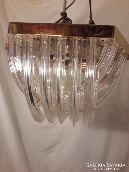 Mid century venini murano muran curved chandelier dazzling glass handcrafted chandelier ceiling lamp
